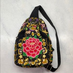 One shoulder embroidered backpack